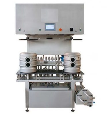 Combo keg cleaning and filling machine all-in-one